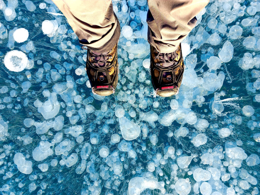 Ice Bubbles of Abraham Lake